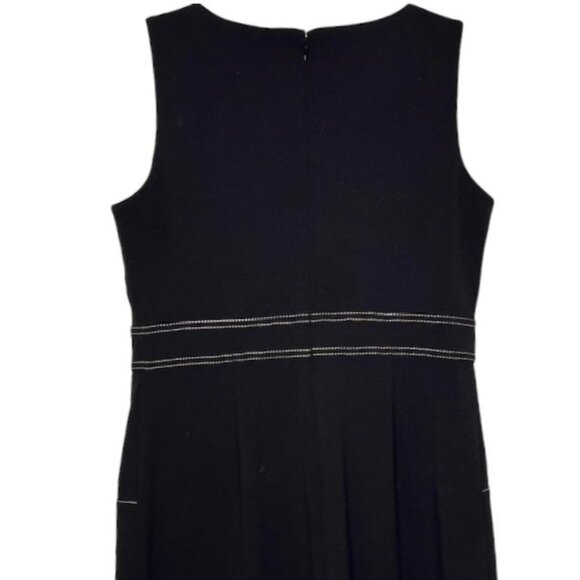 Tommy Hilfiger Sleeveless Crepe Summer Dress with Button Accents - Black - 8 - Picture 6 of 9
